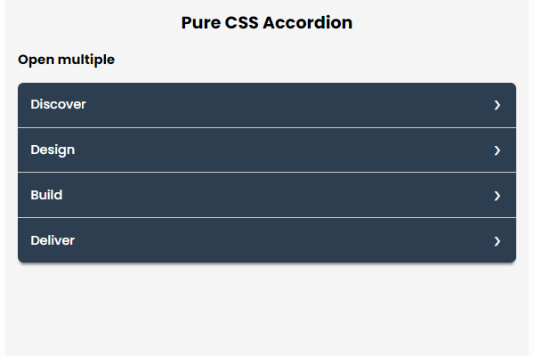 Pure CSS Accordion with Responsive - Coder Wrap is provide free snippets